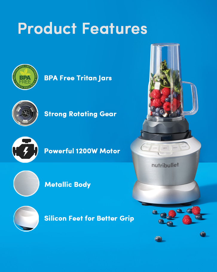 Renewed NutriBullet Blender Combo 1200 Blender / Mixer / Smoothie Maker Renewed NutriBullet Blender Combo 1200 Blender / Mixer / Smoothie Maker