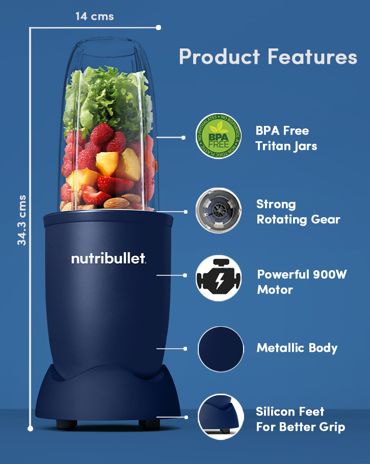 Renewed-NutriBullet Pro 900 Blender / Mixer / Smoothie Maker Renewed-NutriBullet Pro 900 Blender / Mixer / Smoothie Maker