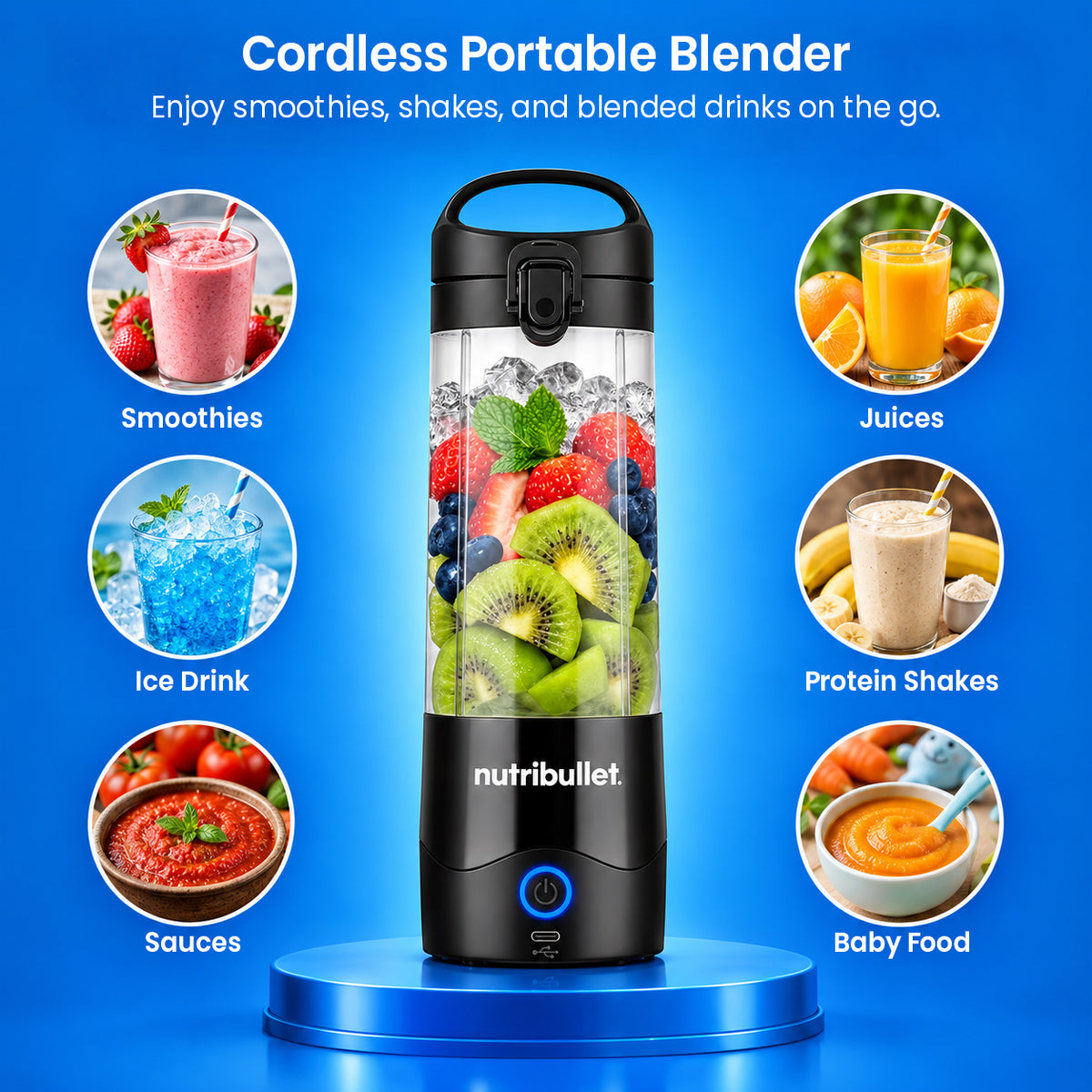 NutriBullet Portable 475ml Cordless Blender